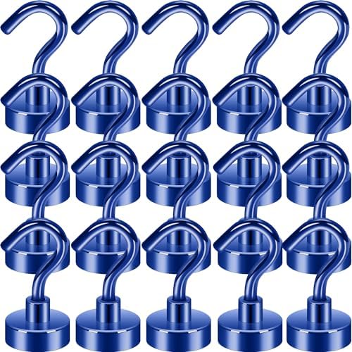 Neosmuk Magnetic Hooks, Cruise Ship Essentials, 30lb+ Heavy Duty Magnetic Hooks for Cruise Cabins, Refrigerator, Grill, Hanging, and Travel | Extra Strong Must-Haves Magnet Hook,Navyblue