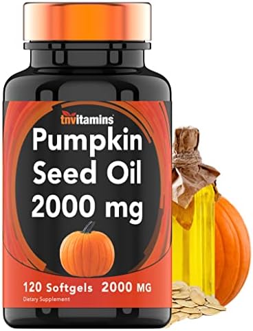 Pumpkin Seed Oil - 2000 MG x 120 Softgels | Pumpkin Seed Oil for Hair Growth* | Pumpkin Seed Oil Extract Supplement for Bladder Control* | Non-GMO