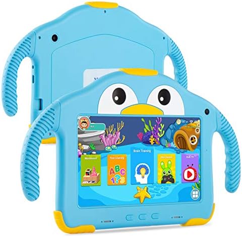 Tablet for Toddlers Tablet Android Kids Tablet with WiFi Dual Camera 1GB 32GB Storage 1024 x 600 Touch Screen Parental Control Mode Google Playstore YouTube Netflix for Boys Girls Android 10