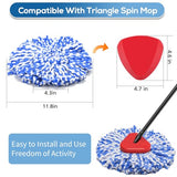 8 Pack RinseClean Spin Mop Replacement Head Refills with 1 Rotating Mop Base Compatible with RinseClean 2 Tank System, Blue Microfiber Mop Refills for Floor Cleaning