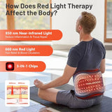 HALIDODO 2024 Upgraded Red Light Therapy Belt - Vibration Massage Heated Red Light Therapy Device for Body - Magnetic Controller, 660nm&850nm, for Back Shoulder Muscle Pain Relief