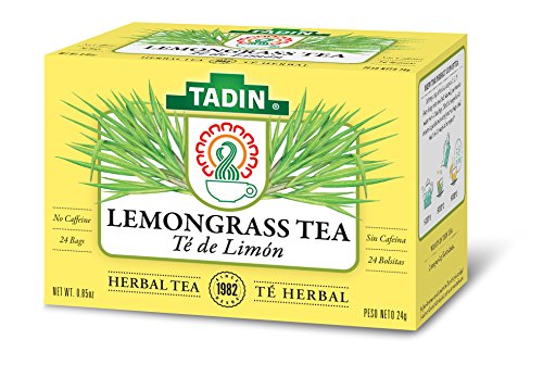 Tadin Lemongrass Herbal Tea, Caffeine Free, 24 Tea Bags Per Box, Pack of 6 Boxes Total