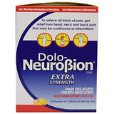 NEUROBIAN Dolo Pain Reliever, Fever Reducer, Extra Strength, Fuerte, Alivia el Dolor, Reduce la Fiebre Dispenser 50 x 2 Tablets