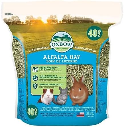 Oxbow Animal Health Alfalfa Hay - All Natural Hay for Young, Pregnant, or Nursing Small Pets - 40 oz.