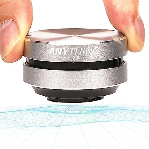 Portable Mini Bluetooth Speaker 2024 - Turn Anything Into A Speaker - Wireless Bone Conduction Induction Vibration Speaker + Gift Box - Travel-Sized, 360° Sound (Silver)