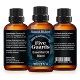 Natural Riches Five Guards Essential Oil Blend Health Shield for Aromatherapy with Clove Cinnamon Lemon Rosemary Eucalyptus Oil 2oz