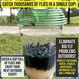 Billy-Bob Fly Lid - Turn Almost Any Cup Into A Fly Trap. Indoor and Outdoor Use - 3 Lids per Pack, 6 Lids Total