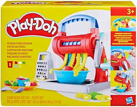 Play-Doh Kitchen Creations Noodle Party Playset for Kids 3 Years and Up with 5 Non-Toxic Colors