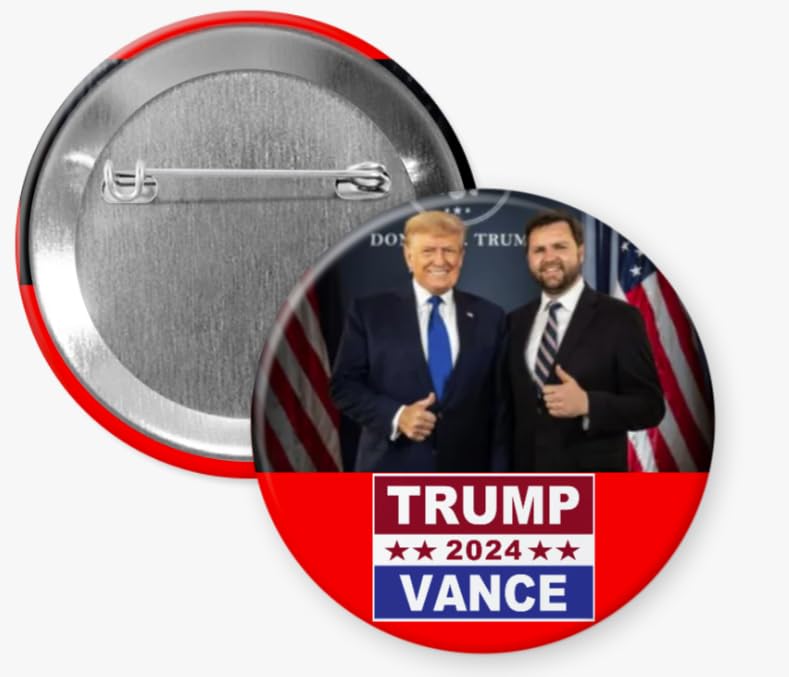 Trump Vance 2024 buttons - 4-pack (2.25 inches) - Trump Vance 2024 pins (BUY 2, GET 1 FREE PROMOTION)