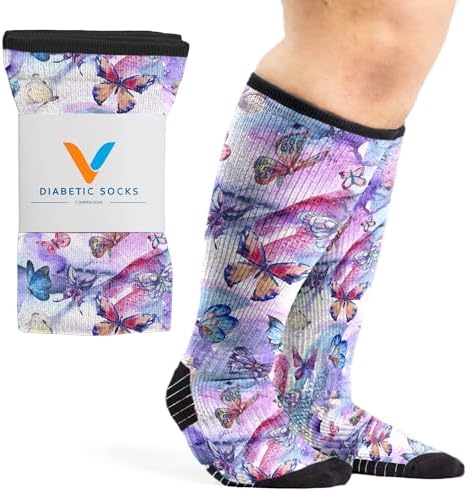 Viasox Compression Socks for Women and Men, Knee High Socks 12-15 mmhg Circulation Support for Flight, Travel, Daily