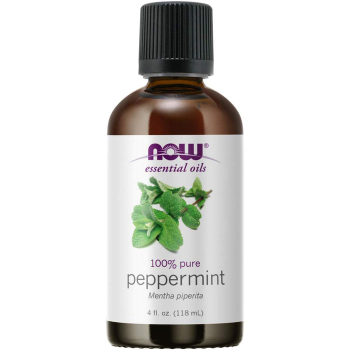 NOW Essential Oils, Peppermint Oil, Invigorating Aromatherapy Scent, Steam Distilled, 100% Pure, Vegan, Child Resistant Cap, 4-Ounce