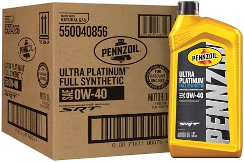 Pennzoil Ultra Platinum Full Synthetic 0W-40 Motor Oil, 1 Quart (6 Pack)
