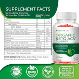 Organic Keto ACV Gummies - Sugar-Free Gluten-Free Apple Cider Vinegar Supplement for Women Men - B12 Vegan & Non-GMO (1200mg)