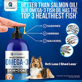 Omega 3 Fish Oil for Dogs - Better Than Salmon Oil for Dogs - Dog Fish Oil Supplement for Shedding, Allergy, Itch Relief - Supports Dry Skin, Joints - Dog Skin and Coat Supplement - Fish Oil Liquid