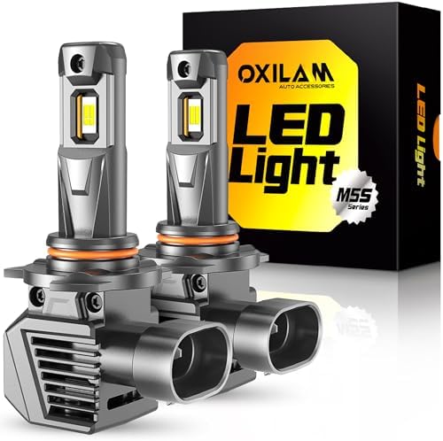 OXILAM Newest 9012 Bulb, 30000 Lumens 800% Brighter, 6500K White Hir2 Halogen Replacement, 60000 Hours Lifespan, IP68, Plug and Play, Pack of 2
