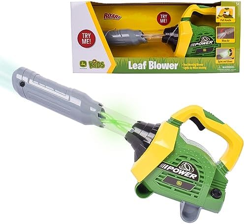 Sunny Days Entertainment John Deere Leaf Blower Toy for Kids – Pretend Construction Tool with Lights and Sounds | Blows Real Air