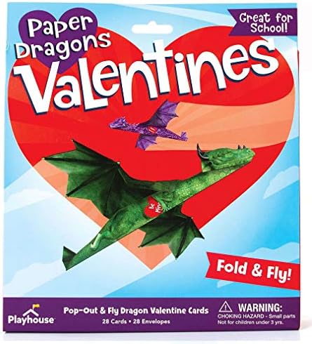 Playhouse Fold and Fly Dragons 28 Card Super Valentine Exchange Pack for Kids