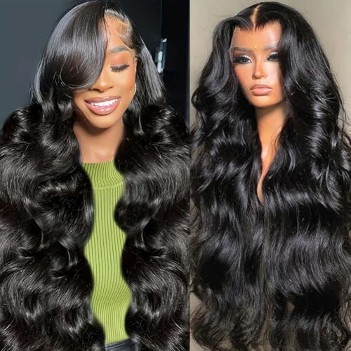 13x6 HD Lace Front Wigs Human Hair 28 Inch Body Wave Lace Front Wigs Human Hair Pre Plucked 200% Density Transparent Lace Frontal Wigs Human Hair Lace Front Wigs Baby Hair Human Hair Wig for Women