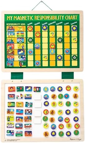 Melissa & Doug Deluxe Wooden Magnetic Responsibility Chart With 90 Magnets