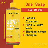 Alaffia Authentic African Black Soap All-in-One, Multi-purpose Face & Body Wash, Shampoo & Shaving Soap, Suitable for All Skin Types, Fair Trade Shea Butter, Citrus Ginger, 2 Pack - 32 Fl Oz Ea