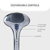 Brookstone B-HHP-650J Cordless Neck, Back Percussion Massager Deep Kneading Dual-Node Portable Light-Weight Rechargeable Max 2, Silver ()