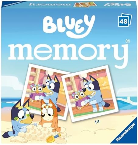 Ravensburger Bluey Mini Memory Matching Picture Snap Pairs Game for Kids Age 3 Years and Up