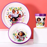 Encanto 3pcs Reusable Bicolor Premium Kids Dinner Tableware Set Plate, Bowl & Tumbler, BPA Free