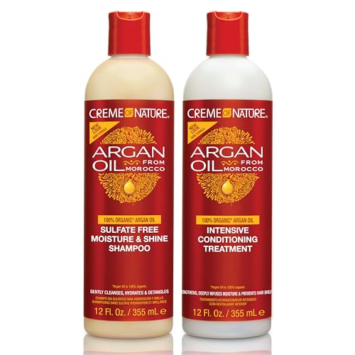Creme of Nature Creme of Nature® Argan Oil from Morocco Sulfate-Free Moisture & Shine Shampoo and Intensive Conditioning Treatment Amazon Bundle, 2 count