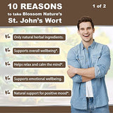 St Johns Wort 900mg-Mood Support Supplement*-Calm Supplements*-120 Vegetable St Johns Wort Capsules(2 Month Supply),450mg of Vegan, Non-GMO St. John's Wort (Hypericum Perforatum),0.3%Hypericin per Cap