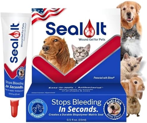 Seal It® Dog Wound Care Gel for Minor Wounds | US-Made Wound Gel for Pets to Stop Bleeding in Seconds & Seals Open Minor Wounds, Small Cuts & Scrapes | Safe Pet Care for Animals (15ml)