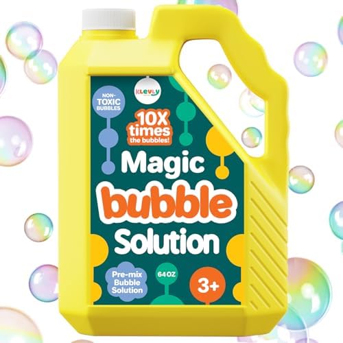 Iridescent Bubble Solution Refill 64 OZ | Non-Toxic Pre-Mix Bubble Refill Solution No Mixing or Measuring Required | Bubbles for Kids | Bubbles Bulk | Bubble Machine Solution | Giant Bubble Solution