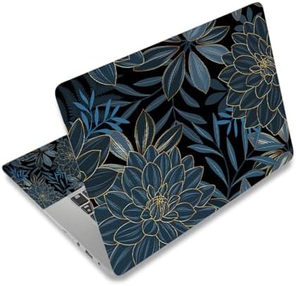 ARTSO 12 13 14 15 15.4 15.6 Inches Laptop Skin Sticker Decal Universal Netbook Skin Sticker Reusable Soft Notebook Art Protector Cover Decal, Blue Flower