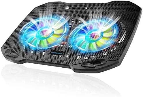Laptop Cooling Pad, Gaming Laptop Cooler with 2 Quiet Big Fans, RGB 7 Color Light Change, Portable USB Laptop Stand 11 to 15.6 Inch, Slim and Easy Carry Working Study Outdoor Travel, 2020