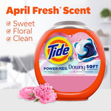 Tide Power PODs 2-in-1 Laundry Detergent Pods with Downy Soft Boosters, Lasting Freshness with April Fresh Scent, 45 Count, Tide Pods Laundry Detergent, Laundry Pods Detergent