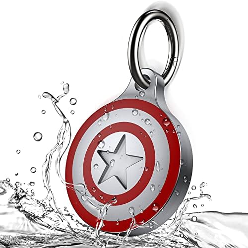 Lanteso IPX8 Waterproof AirTag Keychain for Apple Airtags Holder, [Full Body Shockproof][Dustproof][Anti-Scratch] Airtag Aluminum Metal Case for Wallet, Luggage, Cat, Dog, Pets (Grey)