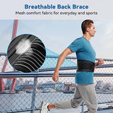 Glofit Back Braces for Lower Back Pain Relief with 6 Stays, Breathable Back Support Belt for Men/Women for work, Anti-skid lumbar support belt with 16-hole Mesh for sciatica