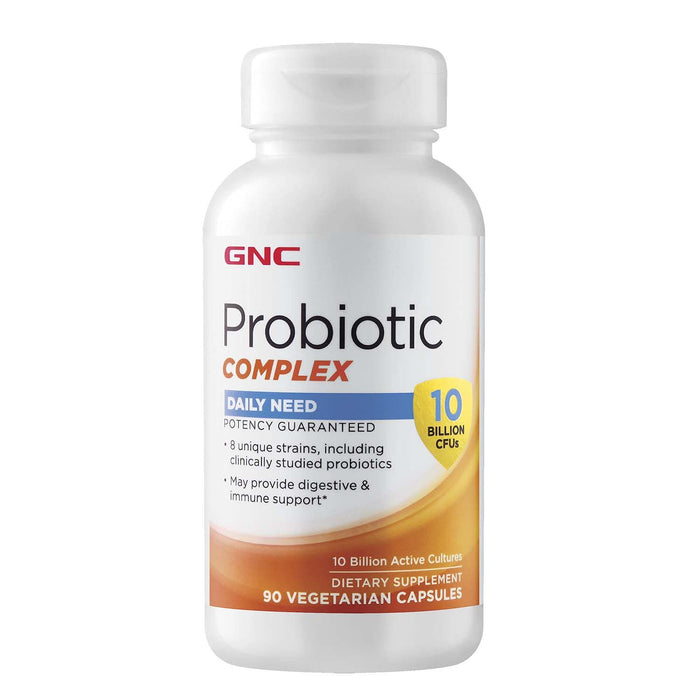 GNC Probiotic Complex Daily Need with 10 Billion CFUs | 8 Unique Strains, Including Clinically Studied Probiotics May Provide Digestive & Immune Support, Vegetarian | 90 Capsules