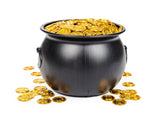 GiftExpress 8" Black Cauldron Kettle, St Patrick's Cauldron Pot of Gold, Cauldron Halloween Decor