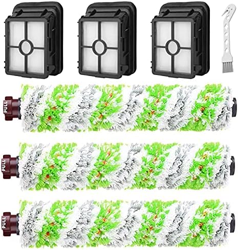 6 Pack Replacement Parts for bissell CrossWave Pet Pro 2306A & CrossWave 1785 Series 3888A Vacuum Cleaner, 3 Pack 2460 Brush Rolls,3 Pack 1866 Filters,Compare to Part 1613568&161-3568,1608684