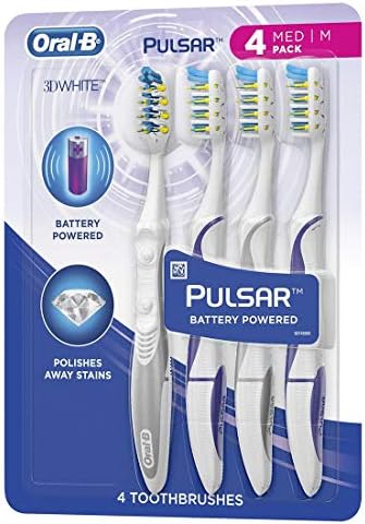 Oral-B Pulsar Vibrating Bristles Toothbrush, Medium, 4 Pack (Colors May Vary)