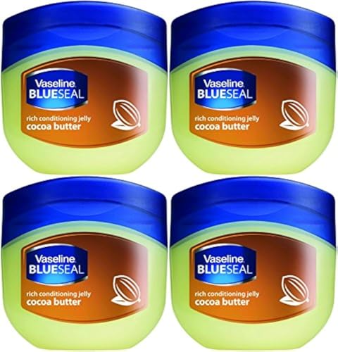 Vaseline Rich Conditioning Petroleum Jelly, Cocoa Butter, 3.4 Ounce (Pack of 4)