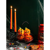 CANDWAX 8 inch Taper Candles Set of 4 - Tapered Candles Dripless and Unscented - Tall Candles Long Burning Perfect for Dinner, Party or Christmas Candles Decor - Orange Candles