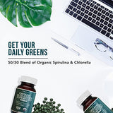 Organic Spirulina & Chlorella Tablets – 4 Organic Certifications, Raw, Non-Irradiated – 50/50 Blue Green Algae Blend – Antioxidant Content Equal to 5 Servings of Vegetables (120 Tablets)