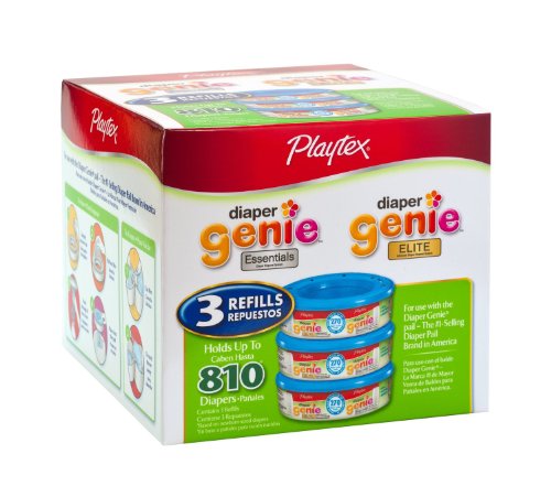 Playtex Diaper Genie Refill (810 Count Total - 3 Pack of 270 Each)