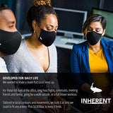 INHERENT Premium Traveler's Face Mask with Anti-Odor SILVERbac | Reusable, Adjustable, Comfortable (Black) (Medium)