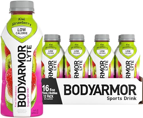 BODYARMOR LYTE Sports Drink Low-Calorie Sports Beverage, Kiwi Strawberry, Natural Flavors With Vitamins, Potassium-Packed Electrolytes, Perfect For Athletes, 16 Fl Oz (Pack of 12)