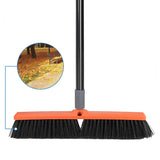 TreeLen 18 inch Push Broom Outdoor - Heavy Duty Broom for Driveways, Sidewalks, Patios and Deck Cleans Dirt, Debris, Sand, Mud, Leaves and Water-18 Wide Bristles