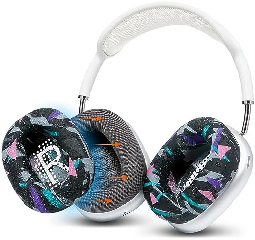 WC SweatZ Max - Patented Protective Earpad Covers for Airpods Max Made by Wicked Cushions | Sweatproof & Easily Washable | Full Earpad Sweat Protection | 90's Black