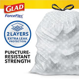 Glad Trash Bags, ForceFlex Tall Kitchen Drawstring Garbage Bags, 13 Gal, Fragrance Free, 80 Ct, Package May Vary